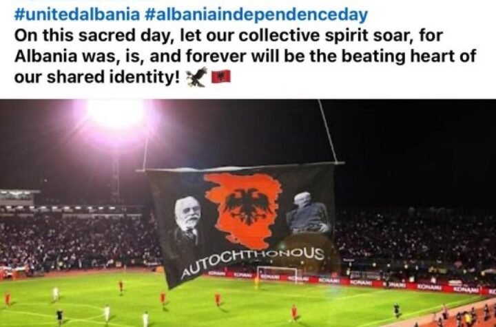ALBANSKI HAKERI NAPALI TENIS: Na društvenim mrežama ATP vijori se zastava tzv, "Velike Albanije" i to ona uneta dronom na meč protiv Srbije