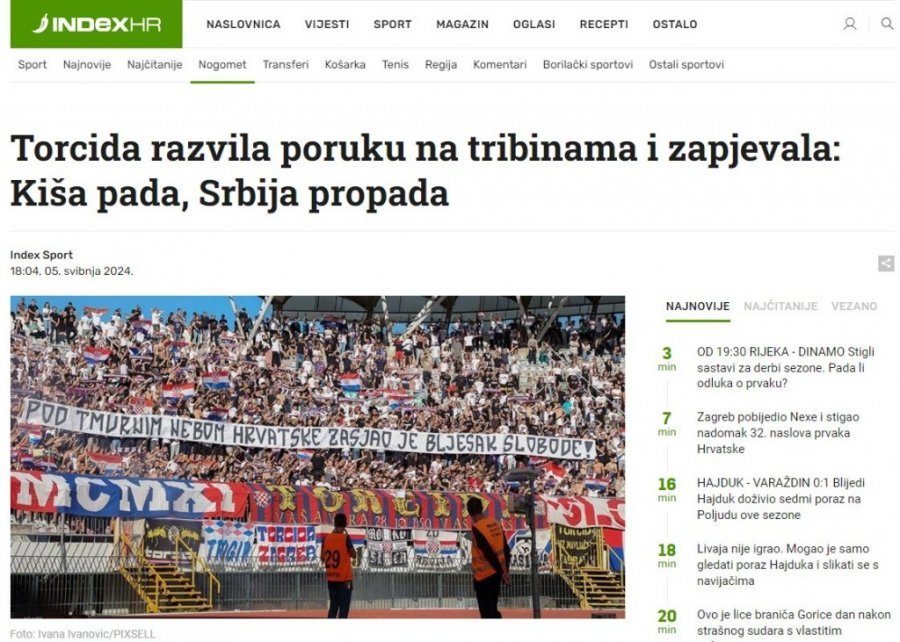 Skandalozno: Hajdukovi navijači slave proterivanje Srba - osude hrvatskih medija, nema!