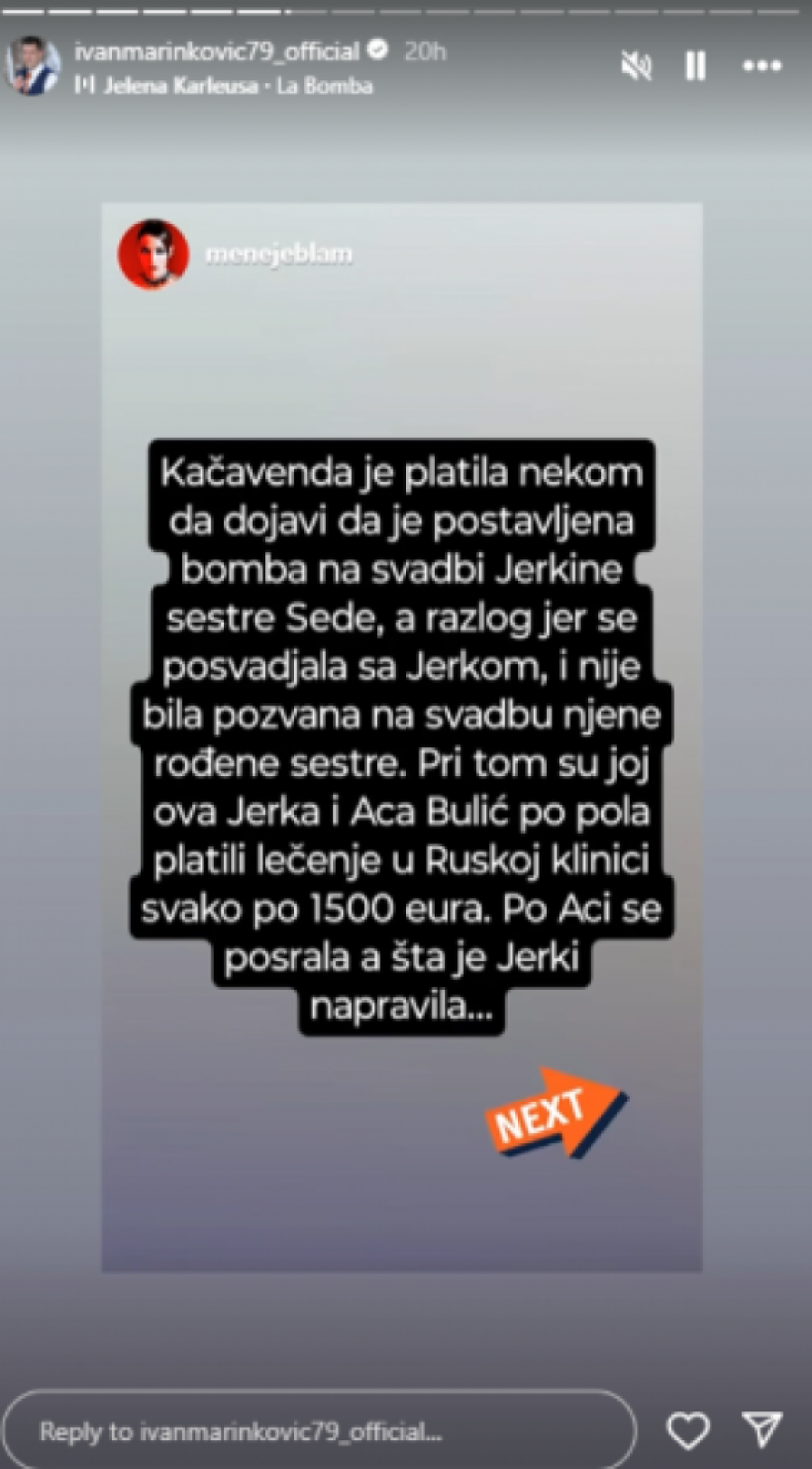 KAČAVENDA UMEŠANA U DOJAVU O BOMBI?! Ivan Marinković izneo NOVE JEZIVE OPTUŽBE na račun bivše cimerke!