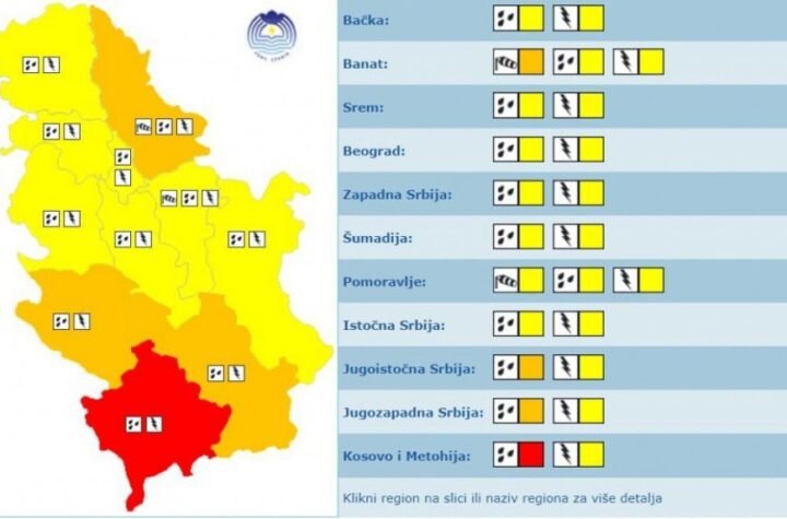 HITNO UPOZORENJE RHMZ: Pljuštaće u celoj zemlji, sručiće se velika količina padavina, PALI SE CRVENI METEOALARM!