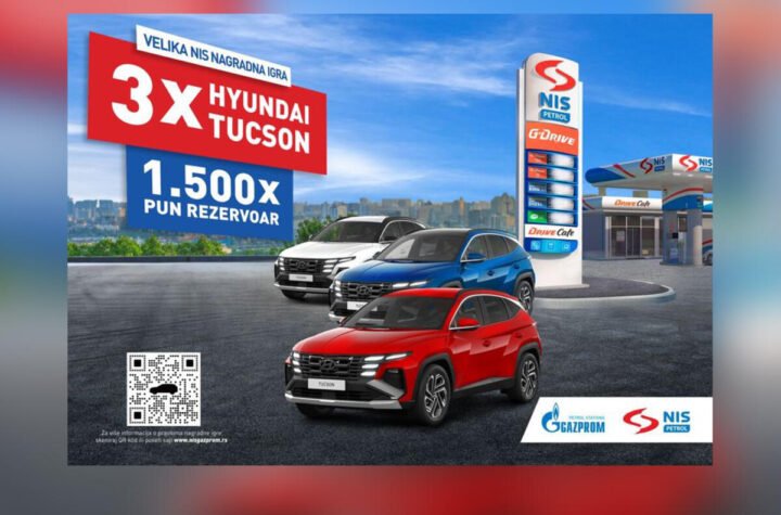 VELIKA NAGRADNA IGRA KOMPANIJE NIS Tri Hyundai Tucson automobila i još 1.500 punih rezervoara goriva