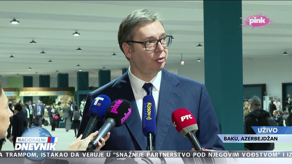 VUČIĆ UŽIVO NA TV PINK I PINK.RS IZ AZERBEJDŽANA: Gasnom elektranom bi spasili Srbiju i osigurali se za narednih 12 godina