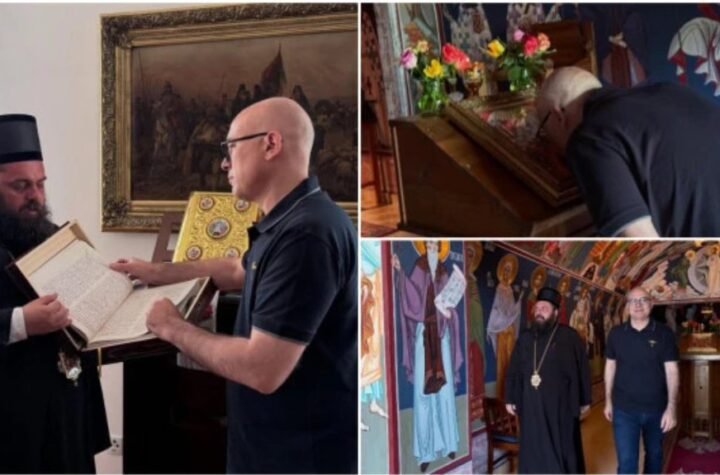LIDER SNS VUČEVIĆ POSETIO SRPSKI MANASTIR NA DALJ PLANINI Pogledajte kakvu relikviju je poklonio Episkopu osečkopoljskom i baranjskom Heruvimu (FOTO)