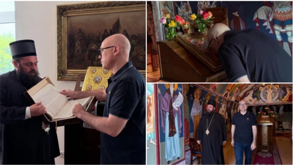LIDER SNS VUČEVIĆ POSETIO SRPSKI MANASTIR NA DALJ PLANINI Pogledajte kakvu relikviju je poklonio Episkopu osečkopoljskom i baranjskom Heruvimu (FOTO)