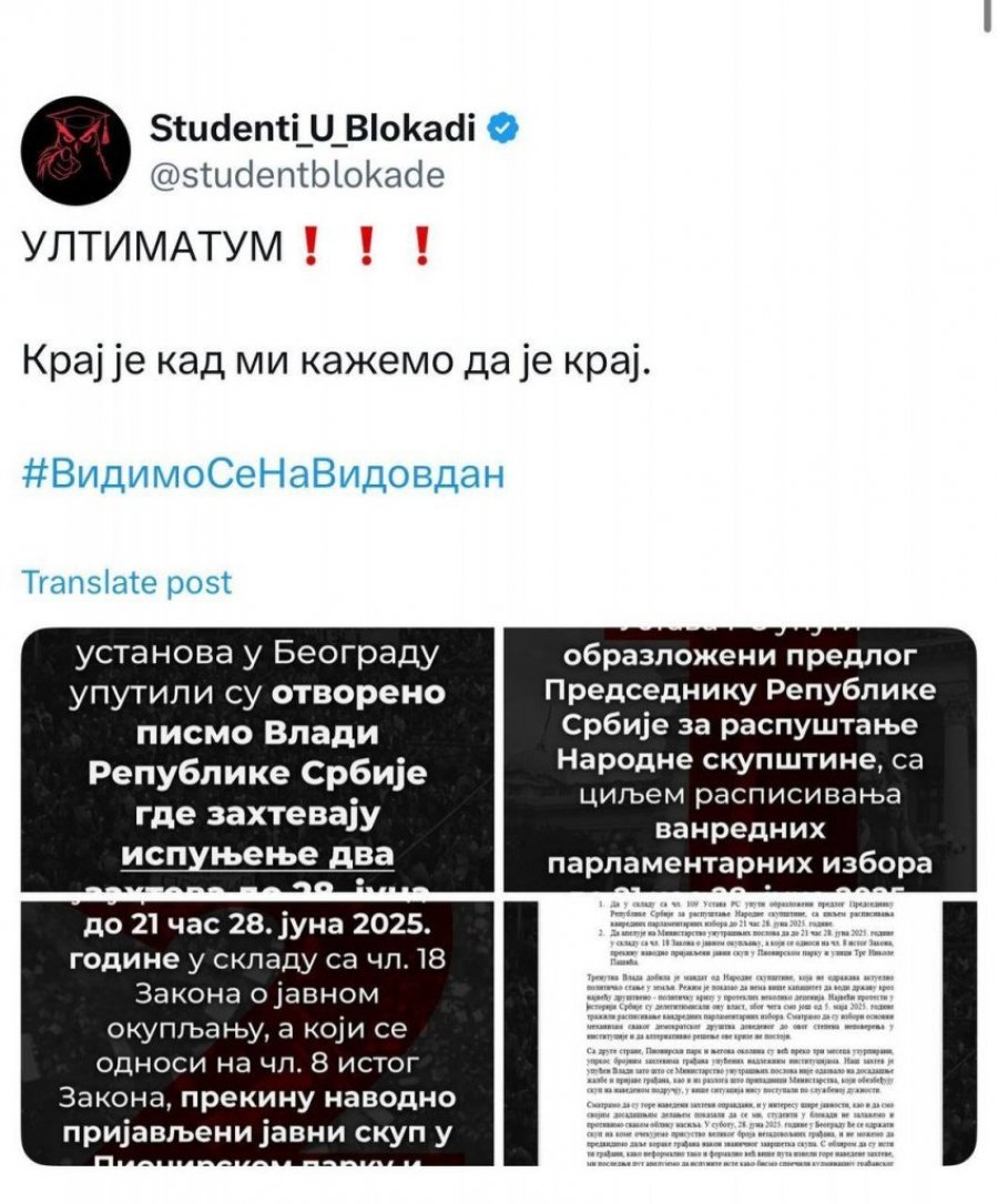 STUDENTI BLOKADERI OTIŠLI KORAK DALJE! Postavljaju sramni ULTIMATUM narodu i državi, evo šta sad traže! (FOTO)