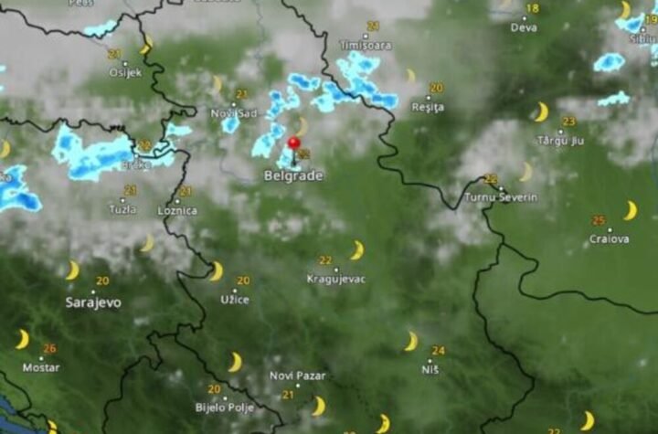 Kretanje nevremena danas u 22 sata