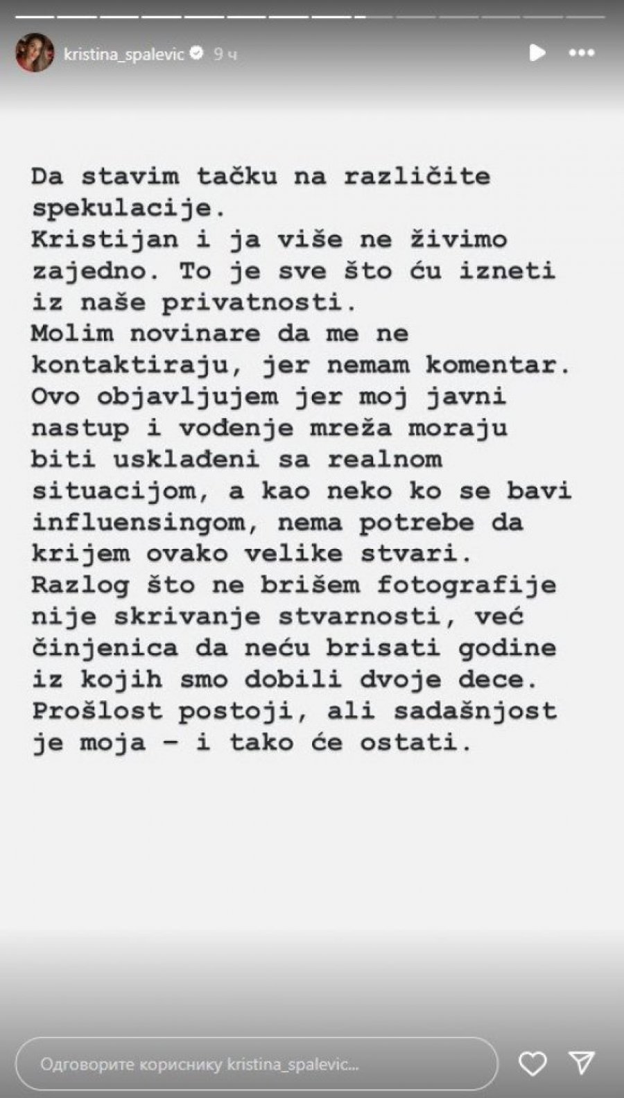 DEFINITIVNO KRAJ! Kristijan i Kristina više nisu zajedno! Spalevička sve OBELODANILA!