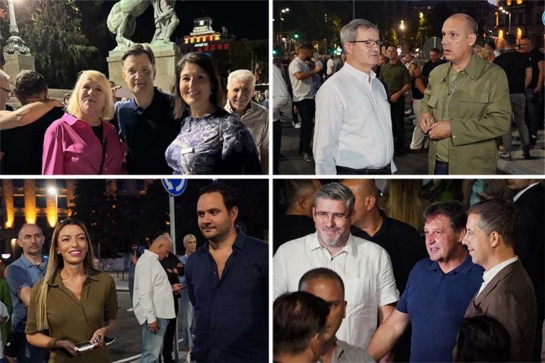 MINISTRI VLADE SRBIJE I PREDSTAVNICI SNS ISPRED SKUPŠTINE: Gledali zajedno utakmicu Zvezde i razgovarali sa građanima! (FOTO)