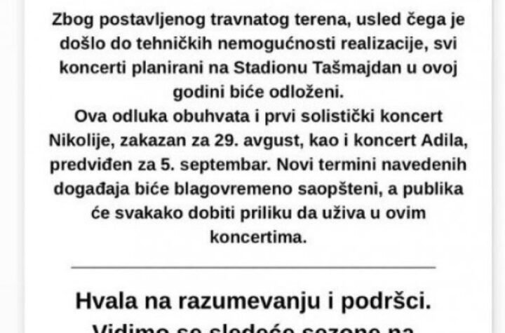 UDARNA VEST! OTKAZAN PRVI SOLISTIČKI KONCERT NIKOLIJE JOVANOVIĆ, oglasili se organizatori!