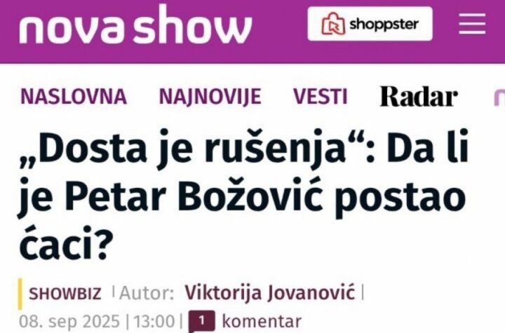 LEGENDARNI SRPSKI GLUMAC DOŠAO POD UDAR OPOZICIONIH MEDIJA! Božović osudio rušenje, optužili ga da je "ĆACI"!