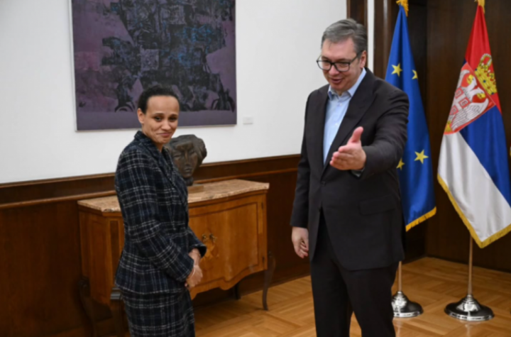 "NAŠ CILJ OSTAJE JASAN" Predsednik Vučić se sastao sa predstavnicima MMF (FOTO)