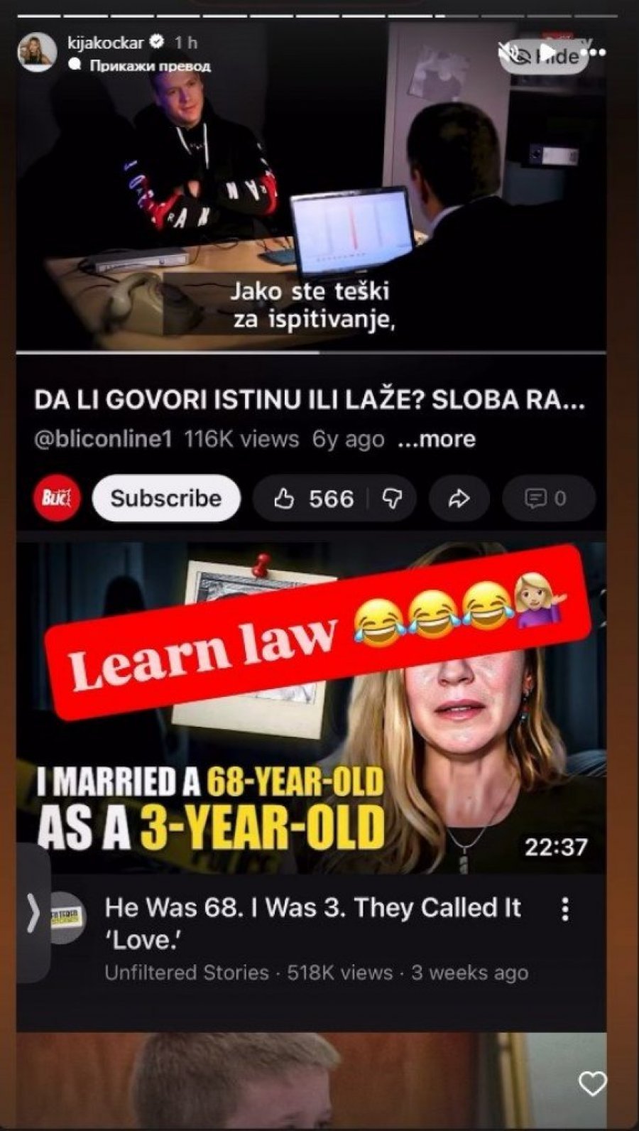 KIJA KOCKAR NE PRESTAJE DA PROVOCIRA SLOBU! Bukti rat na estradi!