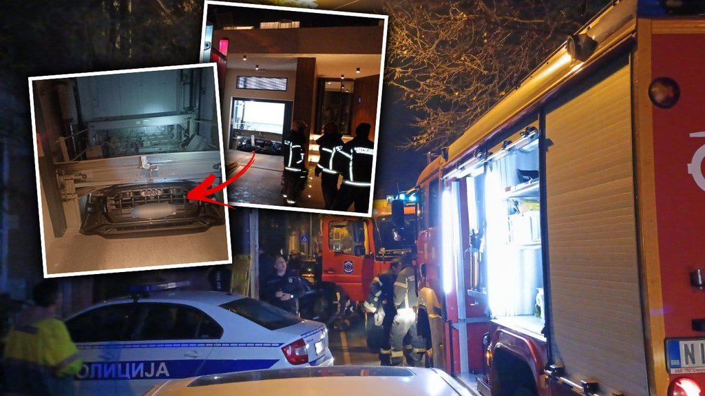 PRVE FOTOGRAFIJE AUTOMOBILA KOJI JE PROPAO U GARAŽNI LIFT NA VRAČARU! Vozilo sa četvoro putnika, među kojima i dvoje DECE, ostalo PRIGNJEČENO (FOTO)