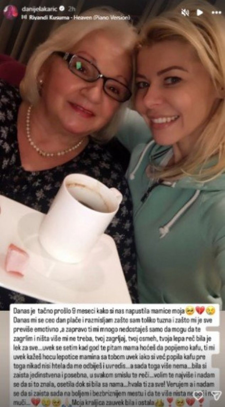 "VERUJEM DA SI SADA NA BOLJEM MESTU..." TUGA u domu Danijele Karić, pevačica GRCA U SUZAMA!