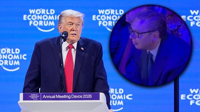 NEW YORK TIMES U SVOM IZVEŠTAJU IZ DAVOSA OBJAVIO VUČIĆEVU FOTOGRAFIJU: Predsednik pratio Trampov govor iz prvog reda (FOTO)