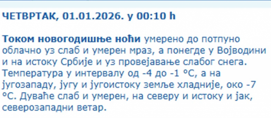 OGLASIO SE RHMZ PRVI PUT OVE GODINE! Temperatura strmoglavo pada, u ova dva dela Srbije PAŠĆE SNEG!
