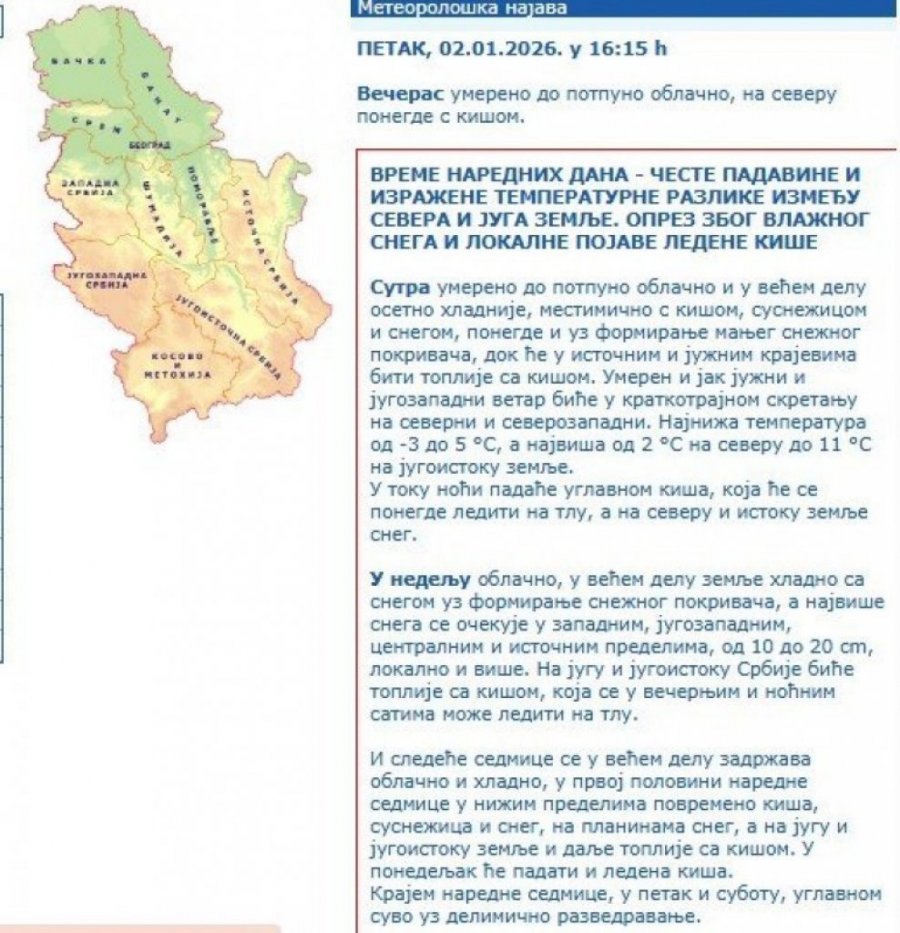 SPREMITE SE ZA NAOBLAČENJE SA KIŠOM! Hitno se oglasio RHMZ: OVI DELOVI SRBIJE PRVI NA UDARU! (FOTO)