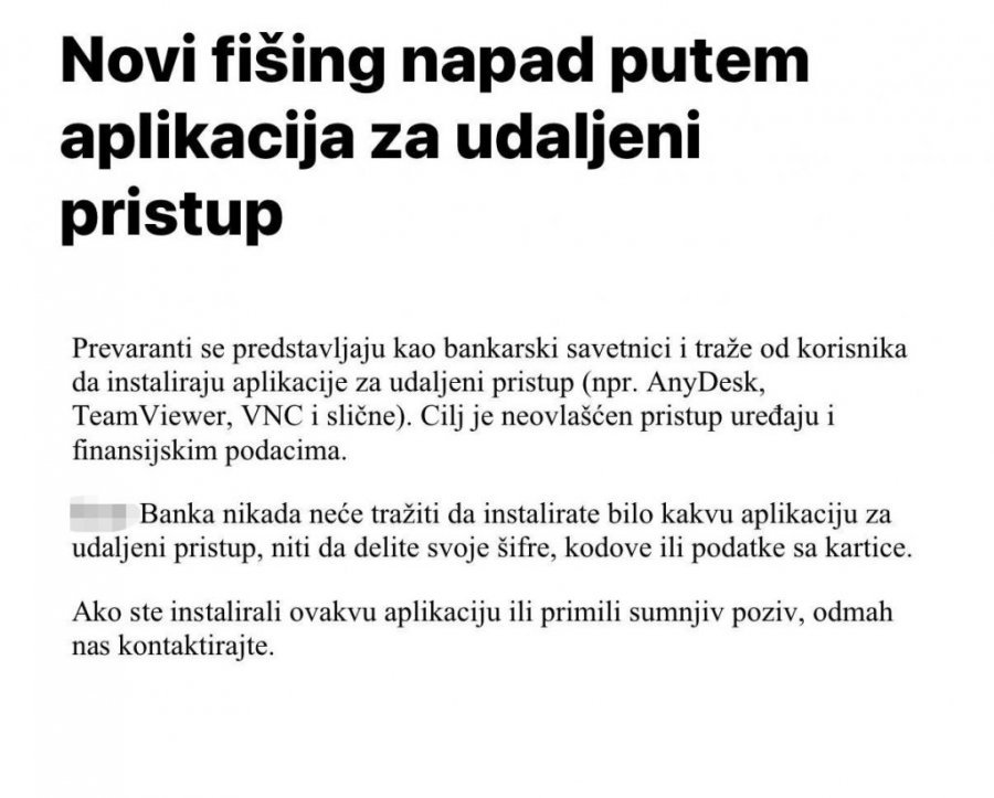 SRBIJOM KRUŽI NOVI OBLIK FIŠING PREVARE: Prevaranti se predstavljaju kao bankarski savetnici i traže instalaciju aplikacija za udaljeni pristup! (FOTO)