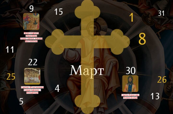 CRKVENI KALENDAR ZA MART 2026.