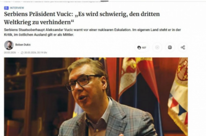 VUČIĆ ZA NEMAČKE MEDIJE: "Treći svetski rat je možda već počeo, samo još ne govorimo o tome zvanično" (FOTO)