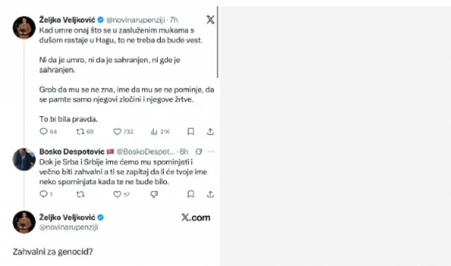 BAŠ SRAMOTA! Željko Veljković ovog puta prevazišao svaku meru - stravične reči na račun Ratka Mladića! (FOTO)