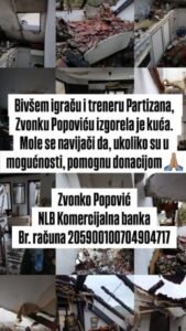 BIVŠEM IGRAČU PARTIZANA IZGORELA KUĆA: Tokom korone jedva je ostao živ, sad ga snašla nova nesreća