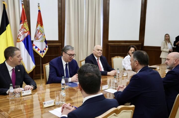 SASTANAK U PREDSEDNIŠTVU: Predsednik Vučić razgovara sa šefom diplomatije Kraljevine Belgije