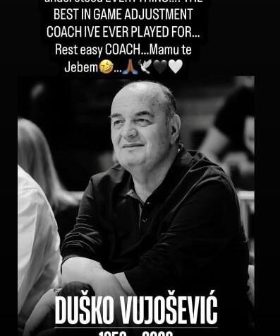 SOČNA PSOVKA I EMOTIVAN OPROŠTAJ! Bivši igrač Partizana slomljen zbog smrti Duška Vujoševića: Reči koje ODJEKUJU!