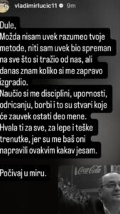 VLADIMIR LUČIĆ SE EMOTIVNIM REČIMA OPROSTIO OD DUŠKA VUJOŠEVIĆA: Možda nisam uvek razumeo tvoje metode, ali...