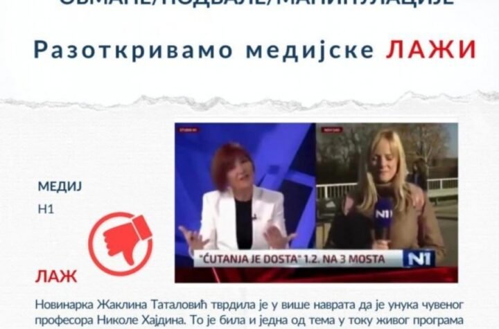 ANS: N1 i Tatalovićeva svesno obmanuli javnost, uvodimo odeljak Zid srama