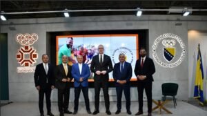 Dejan Tomašević predsednik i Dejan Bojović generalni sekretar Olimpijskog komiteta Srbije u poseti Olimpijskom komitetu Bosne i Hercegovine