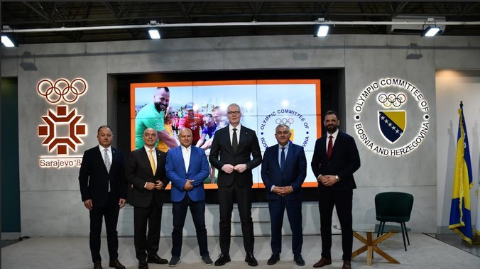 Dejan Tomašević predsednik i Dejan Bojović generalni sekretar Olimpijskog komiteta Srbije u poseti Olimpijskom komitetu Bosne i Hercegovine