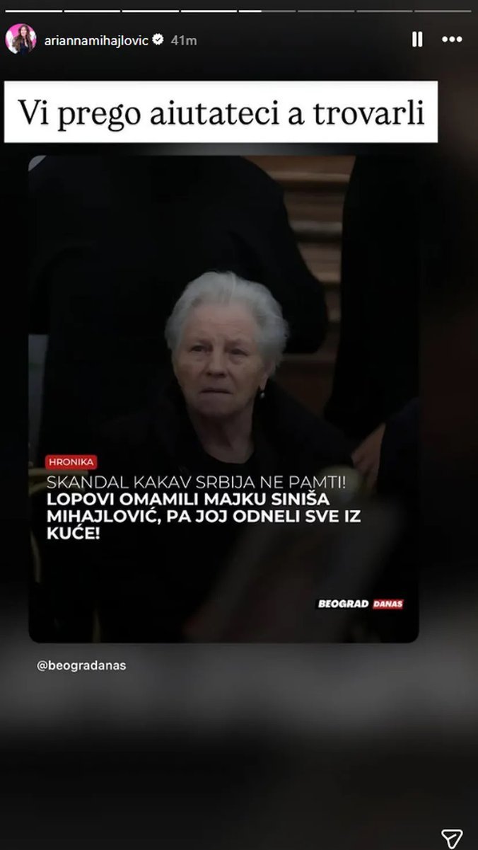 Oglasila se Arijana posle sramne pljačke kuće Siniše Mihajlovića u Srbiji: Pomozite nam...