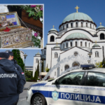 NOVI INCIDENT ISPRED HRAMA SVETOG SAVE: Vernici mirno čekali u redu, pobesnela žena ih sa prozora zasula staklenim flašama!