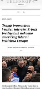 SUZE I OČAJ U KOMŠILUKU! Tramp podelio Vučićev intervju, finansijeri blokadera pali u depresiju! (FOTO)