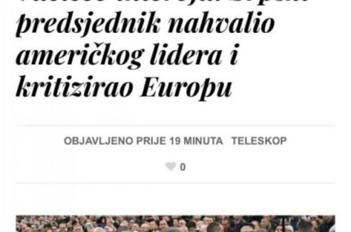SUZE I OČAJ U KOMŠILUKU! Tramp podelio Vučićev intervju, finansijeri blokadera pali u depresiju! (FOTO)