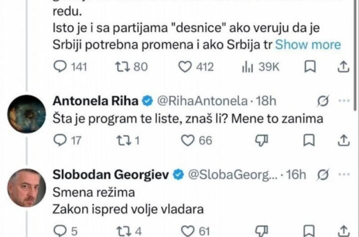 BLOKADERI PUCAJU PO SVIM ŠAVOVIMA! Antonela Riha spustila Georgieva i otkrila da STUDENTI I OPOZICIJA NEMAJU NIKAKAV PROGRAM!