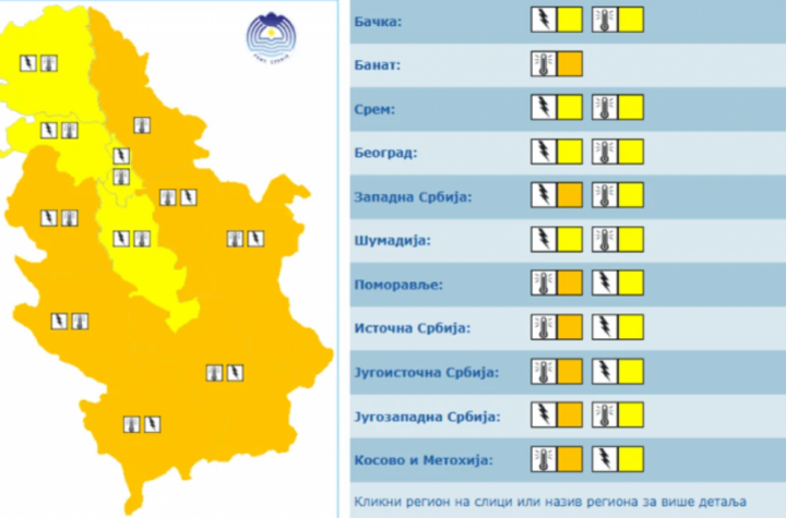 RHMZ IZDAO HITNO UPOZORENJE! Evo koji delovi Srbije prvi dolaze na udar nevremena, preti i grad!