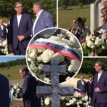 "JEDAN OD NAJSTRAŠNIJIH, NAJHLADNOKRVNIJIH ZLOČINA"! Vučić na Petrovačkoj cesti položio venac i odao poštu stradalima - DANAS IMAMO ARMIJU 50 PUTA JAČU OD JNA! (FOTO)