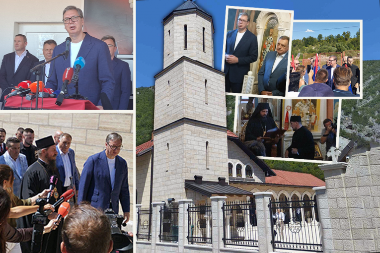 VUČIĆ S NARODOM NA MANJAČI! Prethodno boravio u Hramu Svetog proroka Ilije u Sitnici!