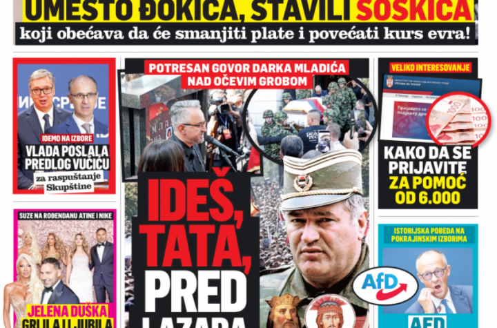 "IDEŠ, TATA, PRED LAZARA I MILOŠA UZDIGNUTA ČELA": Čitajte u Srpskom telegrafu!