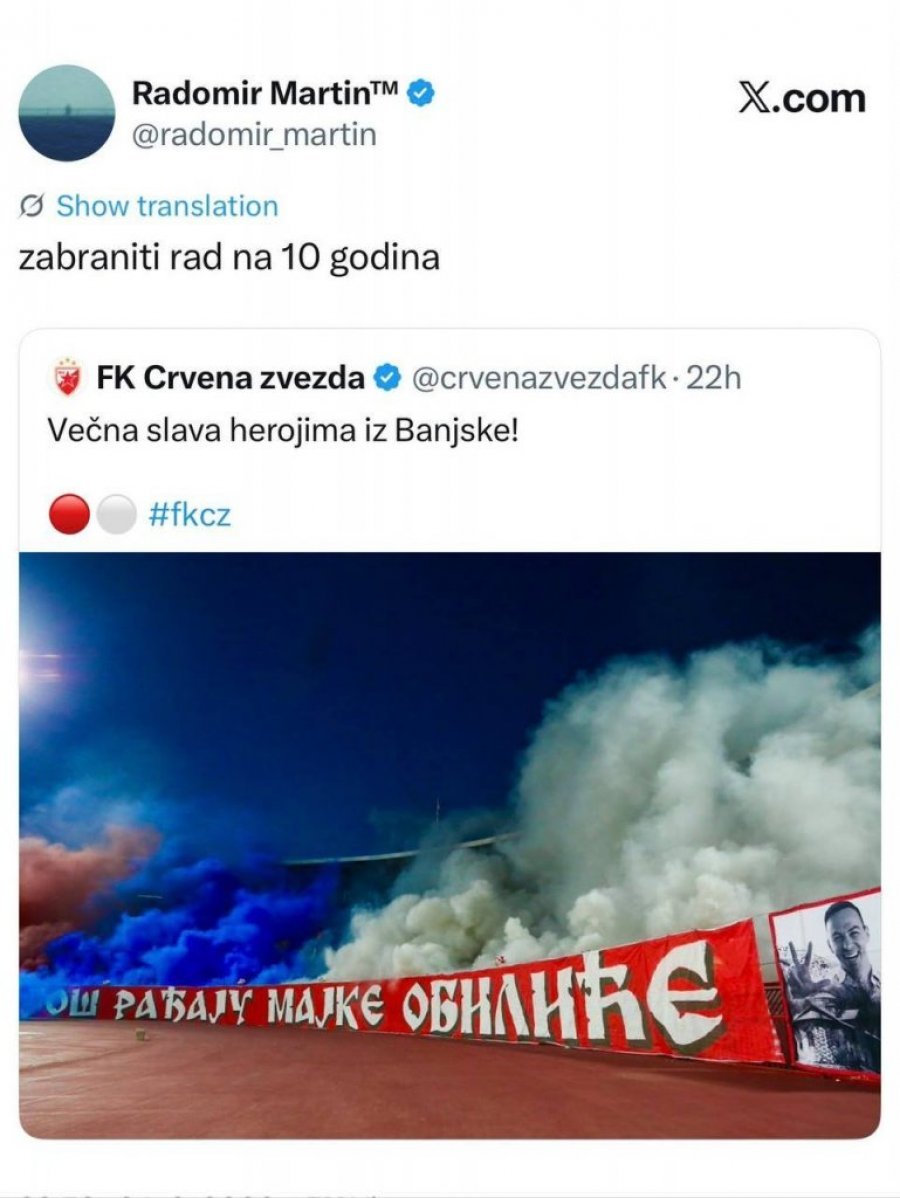 PA DOKLE VIŠE?! Marković traži da se zabrani Crvena zvezda zbog odavanja počasti srpskim herojima (FOTO)