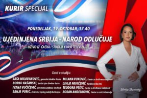 KURIR SPECIJAL “UJEDINJENA SRBIJA – NAROD ODLUČUJE”: uživo iz Čačka i studija Kurir televizije – danas od 17.40