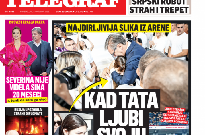 NAJDIRLJIVIJA SLIKA IZ ARENE - KAD TATA LJUBI SVOJU MEZIMICU! Čitajte u Srpskom telegrafu!