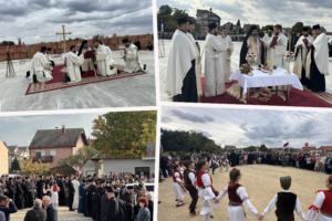 U MAČVI NIČE NOVI HRAM PO UZORU NA HILANDAR: Vladika Jerotej osveštao temelje, vernici priredili veliko slavlje (FOTO)