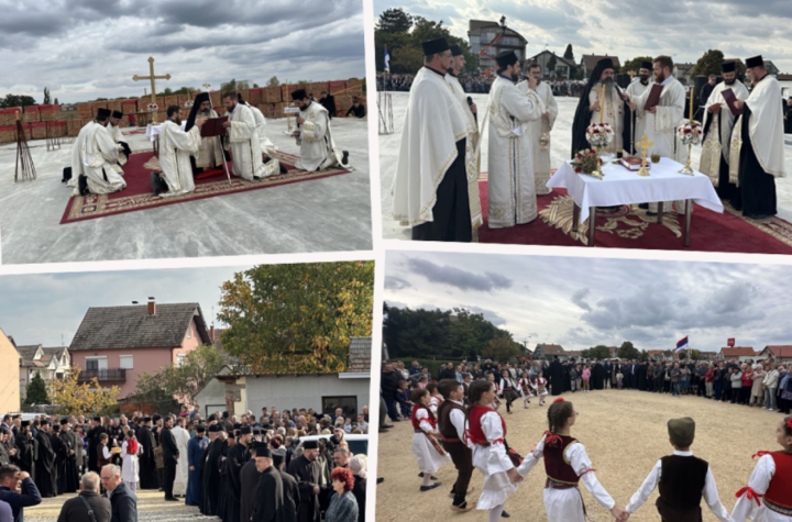 U MAČVI NIČE NOVI HRAM PO UZORU NA HILANDAR: Vladika Jerotej osveštao temelje, vernici priredili veliko slavlje (FOTO)