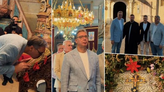 VUČIĆ U CRKVI SVETOG NIKOLE U IRIGU: Kada čovek uđe u hram, oseti mir i tišinu koja podseća na najvažnije – da čuvamo svoju veru, svoju tradiciju i sv