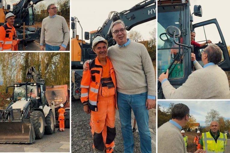 Vučić obišao sanaciju puta Zlot-Podgorac